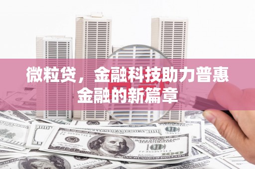 九原微粒贷，金融科技助力普惠金融的新篇章