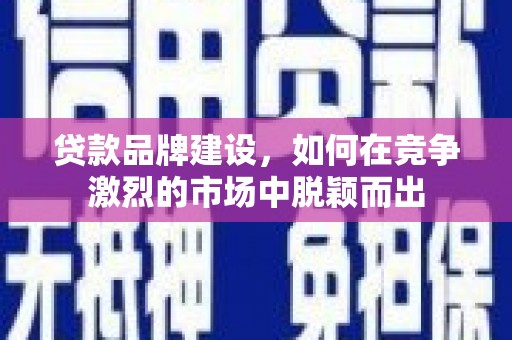 丰县贷款品牌建设，如何在竞争激烈的市场中脱颖而出