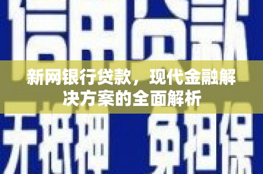 甘州新网银行贷款，现代金融解决方案的全面解析
