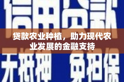 狮子山贷款农业种植，助力现代农业发展的金融支持